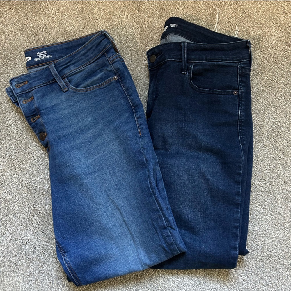 bundle/lot of old navy super skinny high rise jeans - ankle length - size 10
